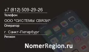 Кто звонил с 8125092926 - регион и оператор